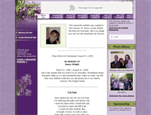 Tablet Screenshot of nancywright.memory-of.com