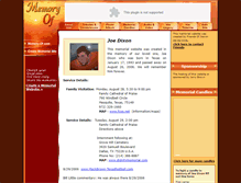 Tablet Screenshot of joedixon.memory-of.com